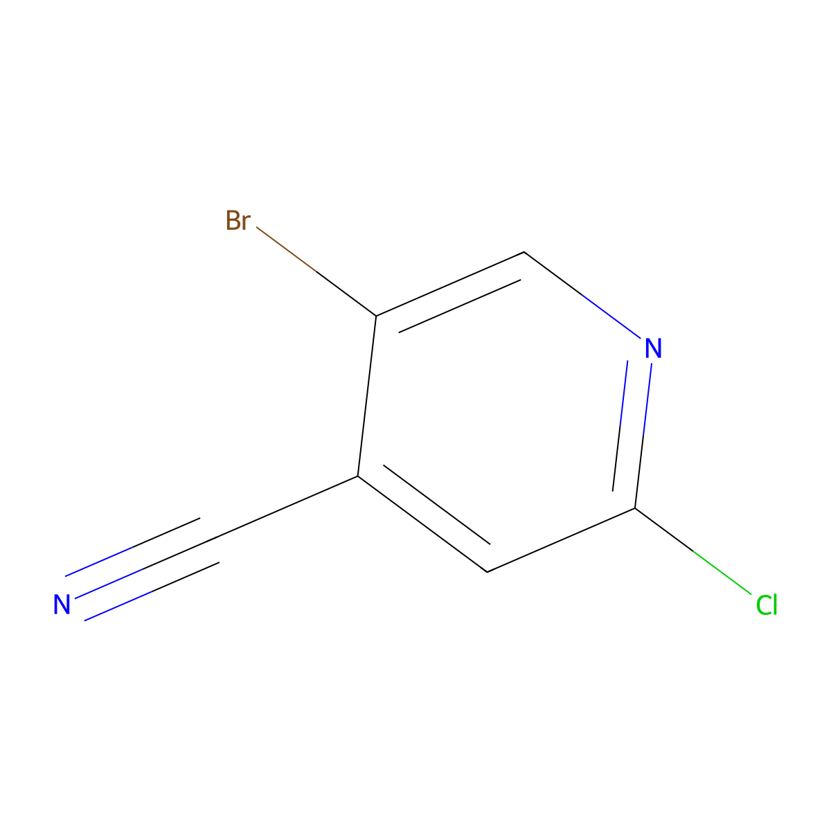 5-Bromo-2-chloro-4-pyridinecarbonitrile molecular structure, CAS 1211515-17-1