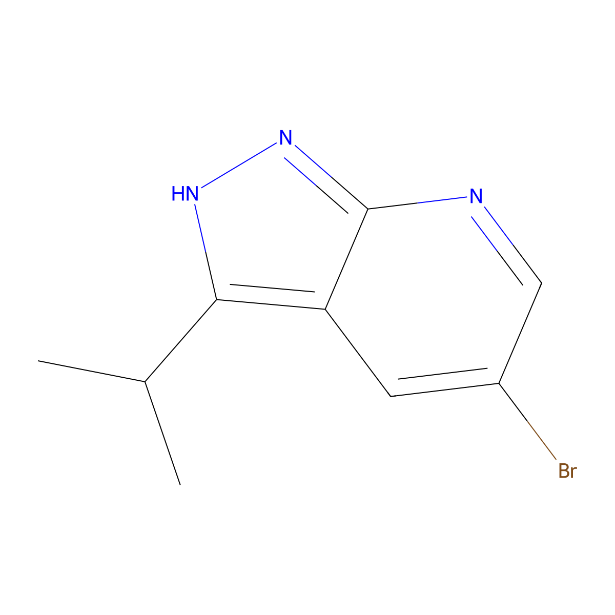 5-Bromo-3-isopropyl-1h-pyrazolo[3,4-b]pyridine molecular structure, CAS 1211515-23-9