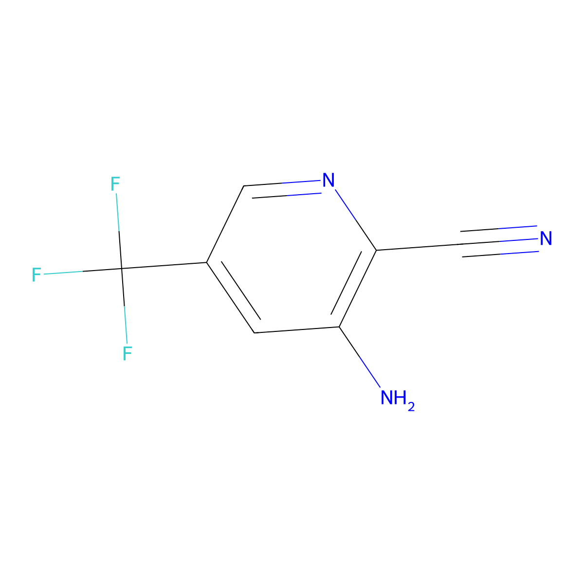 3-Amino-5-(trifluoromethyl)pyridine-2-carbonitrile molecular structure, CAS 1211515-30-8