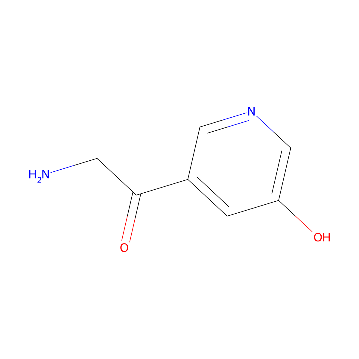 2-Amino-1-(5-hydroxypyridin-3-yl)ethan-1-one molecular structure, CAS 1211515-38-6