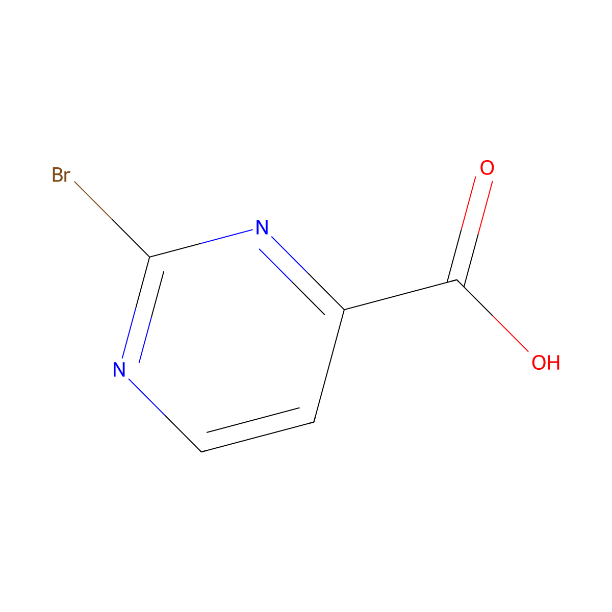 4-Pyrimidinecarboxylic acid, 2-bromo- molecular structure, CAS 1211515-50-2