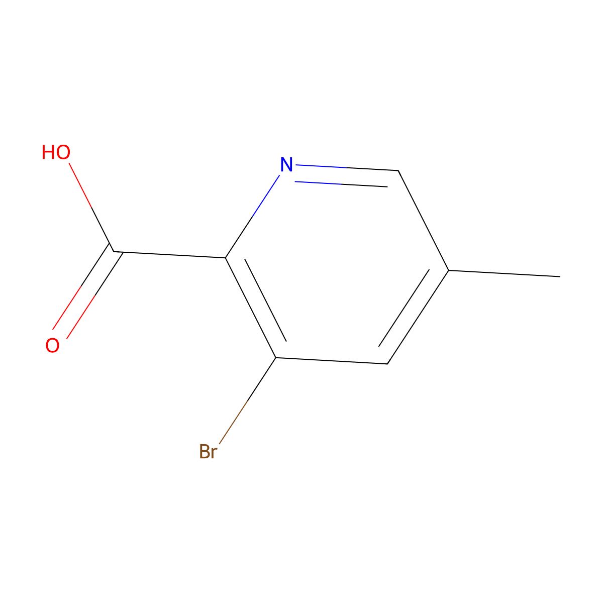 3-Bromo-5-methylpyridine-2-carboxylic acid molecular structure, CAS 1211515-68-2