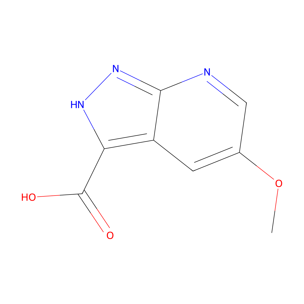 5-Methoxy-1H-pyrazolo[3,4-b]pyridine-3-carboxylic acid molecular structure, CAS 1211515-71-7