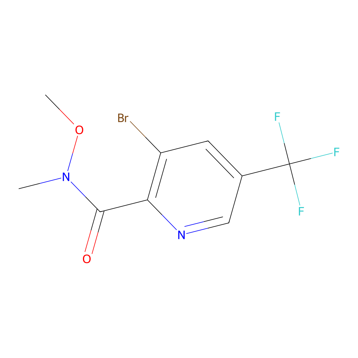 3-Bromo-N-methoxy-N-methyl-5-(trifluoromethyl)picolinamide molecular structure, CAS 1211515-76-2