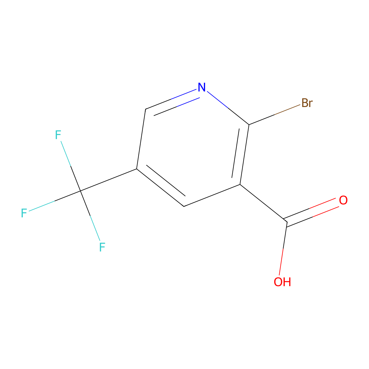 2-Bromo-5-(trifluoromethyl)nicotinic acid molecular structure, CAS 1211515-81-9