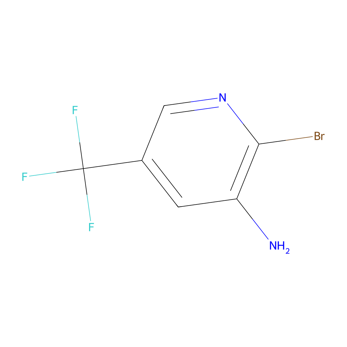 2-Bromo-5-(trifluoromethyl)pyridin-3-amine molecular structure, CAS 1211515-87-5
