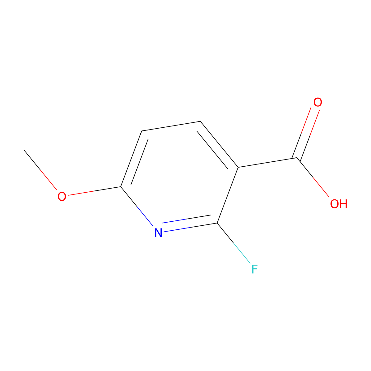 2-Fluoro-6-methoxy-3-pyridinecarboxylic acid molecular structure, CAS 1211515-88-6