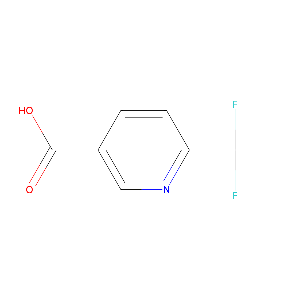 6-(1,1-Difluoroethyl)pyridine-3-carboxylic acid molecular structure, CAS 1211515-90-0