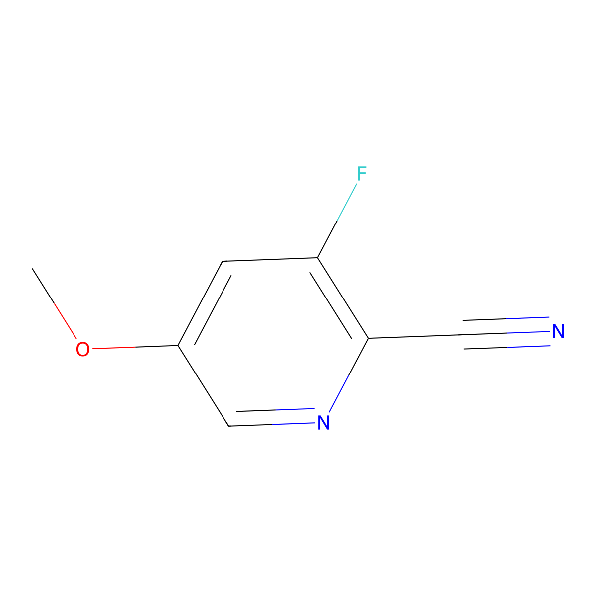 3-Fluoro-5-methoxypicolinonitrile molecular structure, CAS 1211515-95-5