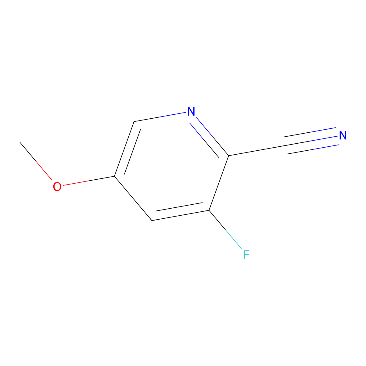 3-Fluoro-5-methoxypicolinonitrile molecular structure, CAS 1211515-95-5