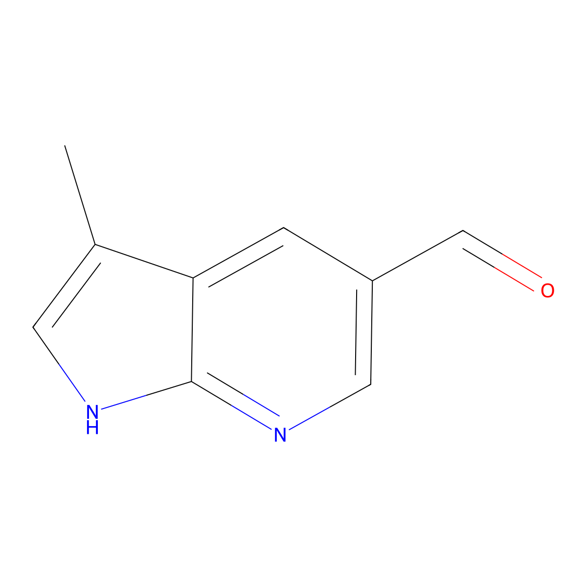3-Methyl-1H-pyrrolo[2,3-b]pyridine-5-carbaldehyde molecular structure, CAS 1211516-12-9