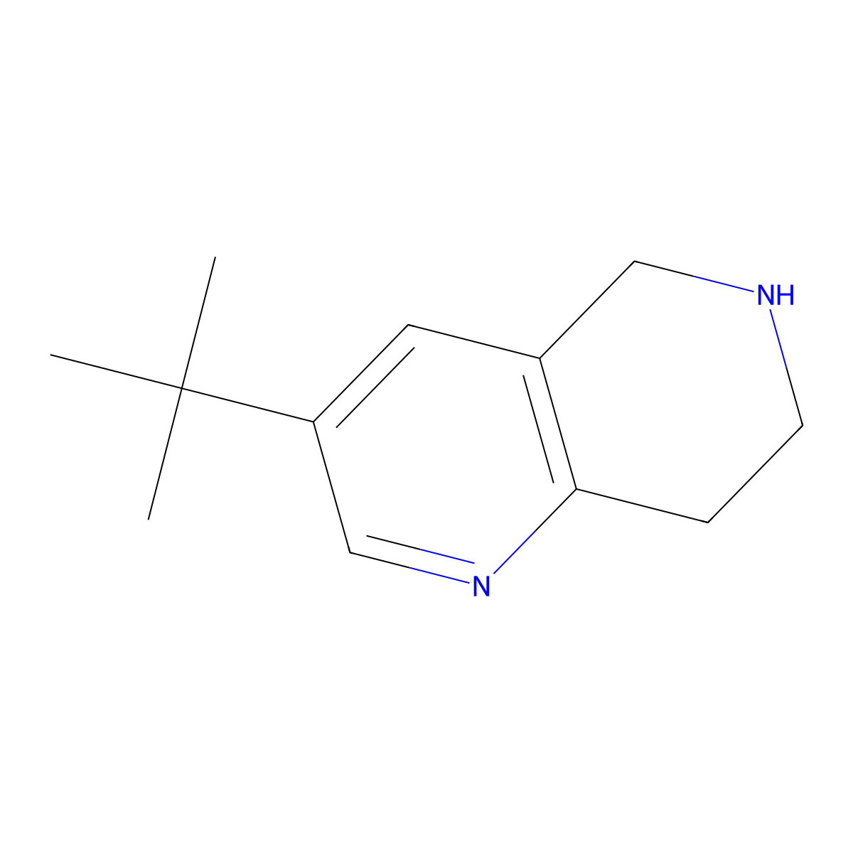 3-Tert-butyl-5,6,7,8-tetrahydro-1,6-naphthyridine molecular structure, CAS 1211516-23-2