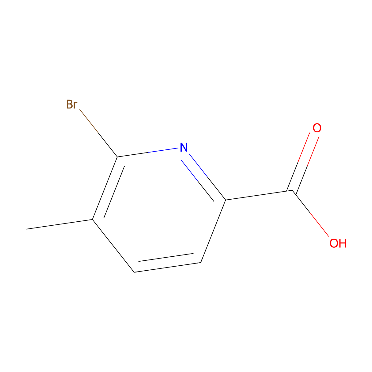 6-Bromo-5-methylpyridine-2-carboxylic acid molecular structure, CAS 1211516-25-4