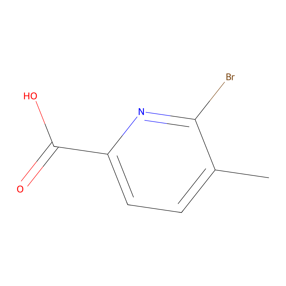 6-Bromo-5-methylpyridine-2-carboxylic acid molecular structure, CAS 1211516-25-4