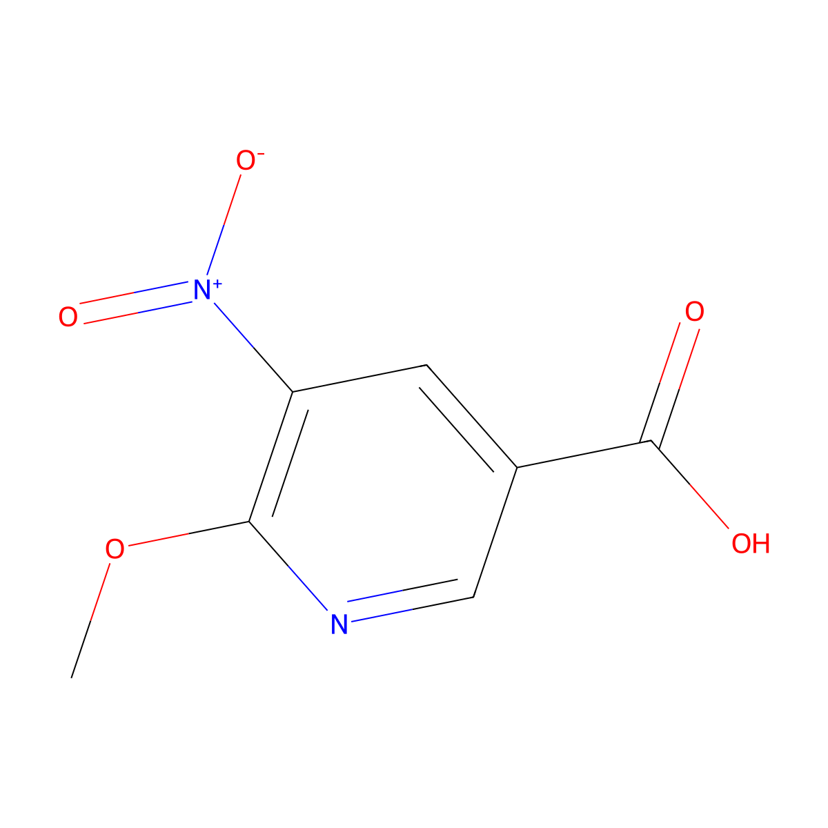 6-Methoxy-5-nitro-3-pyridinecarboxylic acid molecular structure, CAS 1211516-51-6