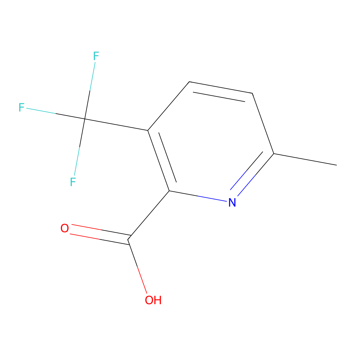 6-Methyl-3-(trifluoromethyl)picolinic acid molecular structure, CAS 1211516-54-9