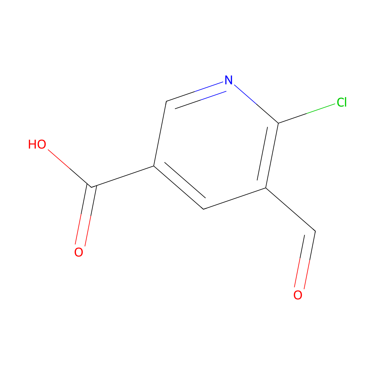 6-Chloro-5-formylnicotinic acid molecular structure, CAS 1211516-55-0