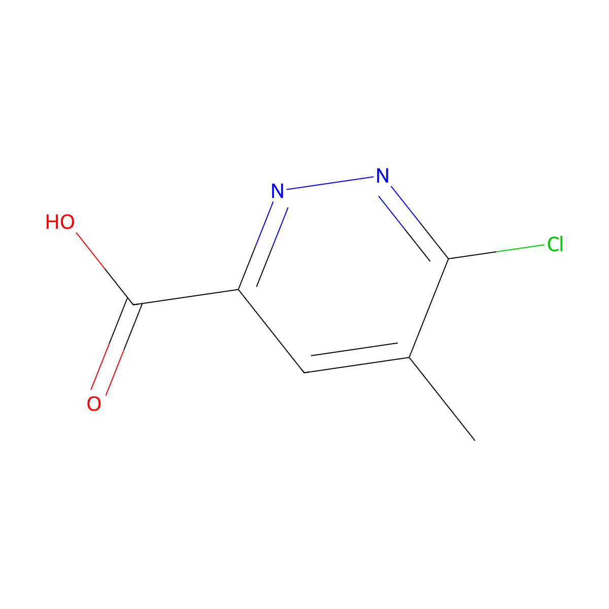 6-Chloro-5-methylpyridazine-3-carboxylic acid molecular structure, CAS 1211516-60-7