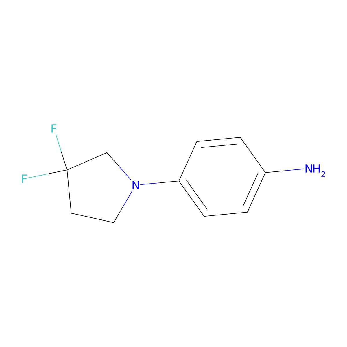 4-(3,3-Difluoropyrrolidin-1-yl)aniline molecular structure, CAS 1211516-70-9