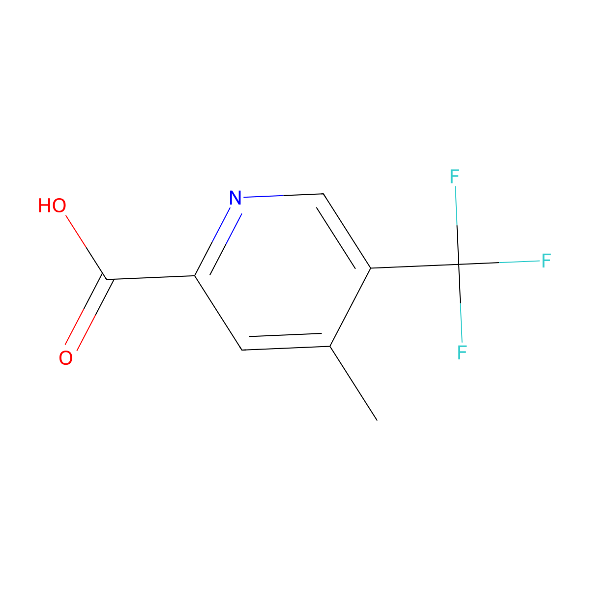 4-Methyl-5-(trifluoromethyl)pyridine-2-carboxylic acid molecular structure, CAS 1211516-71-0