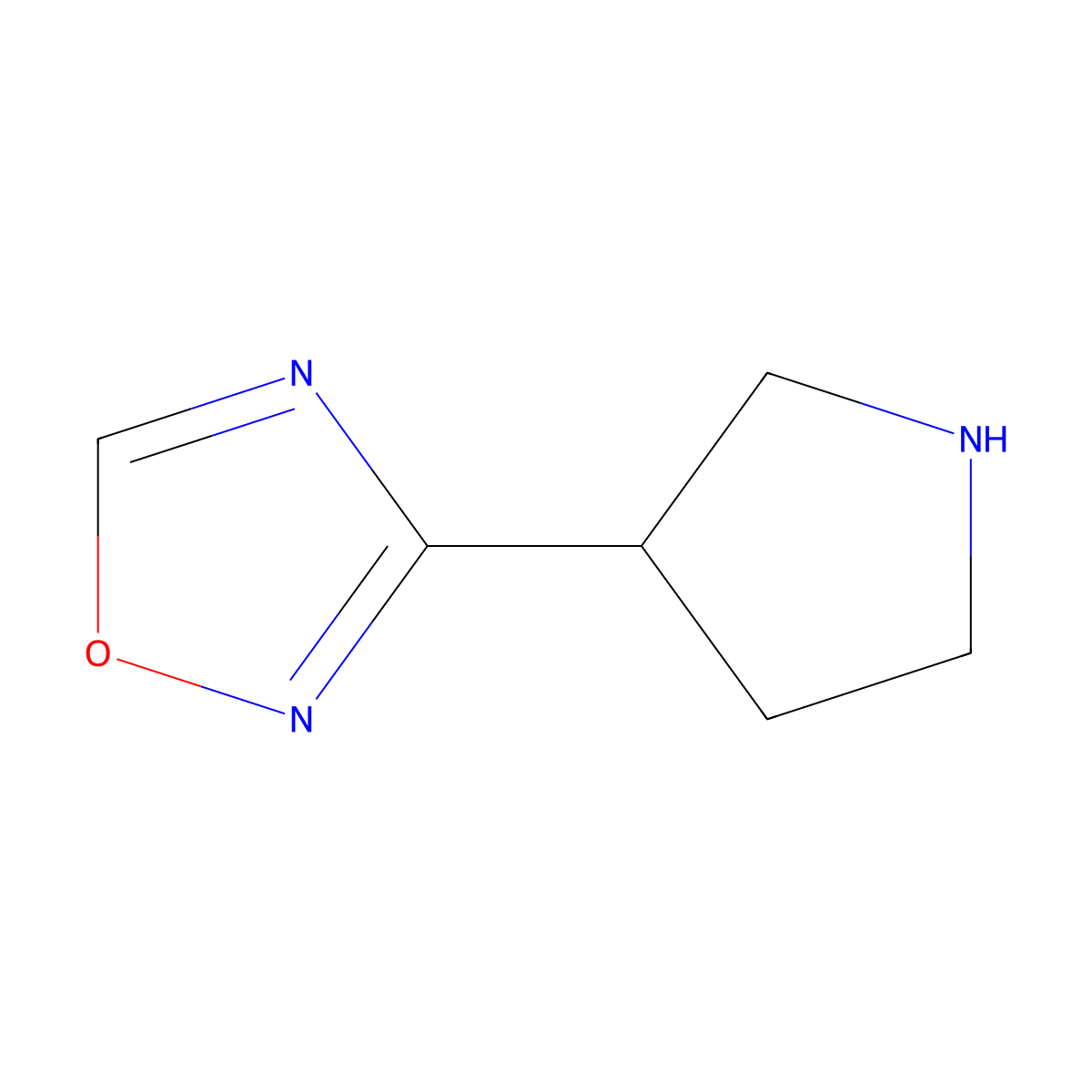 3-(Pyrrolidin-3-yl)-1,2,4-oxadiazole molecular structure, CAS 1211516-74-3