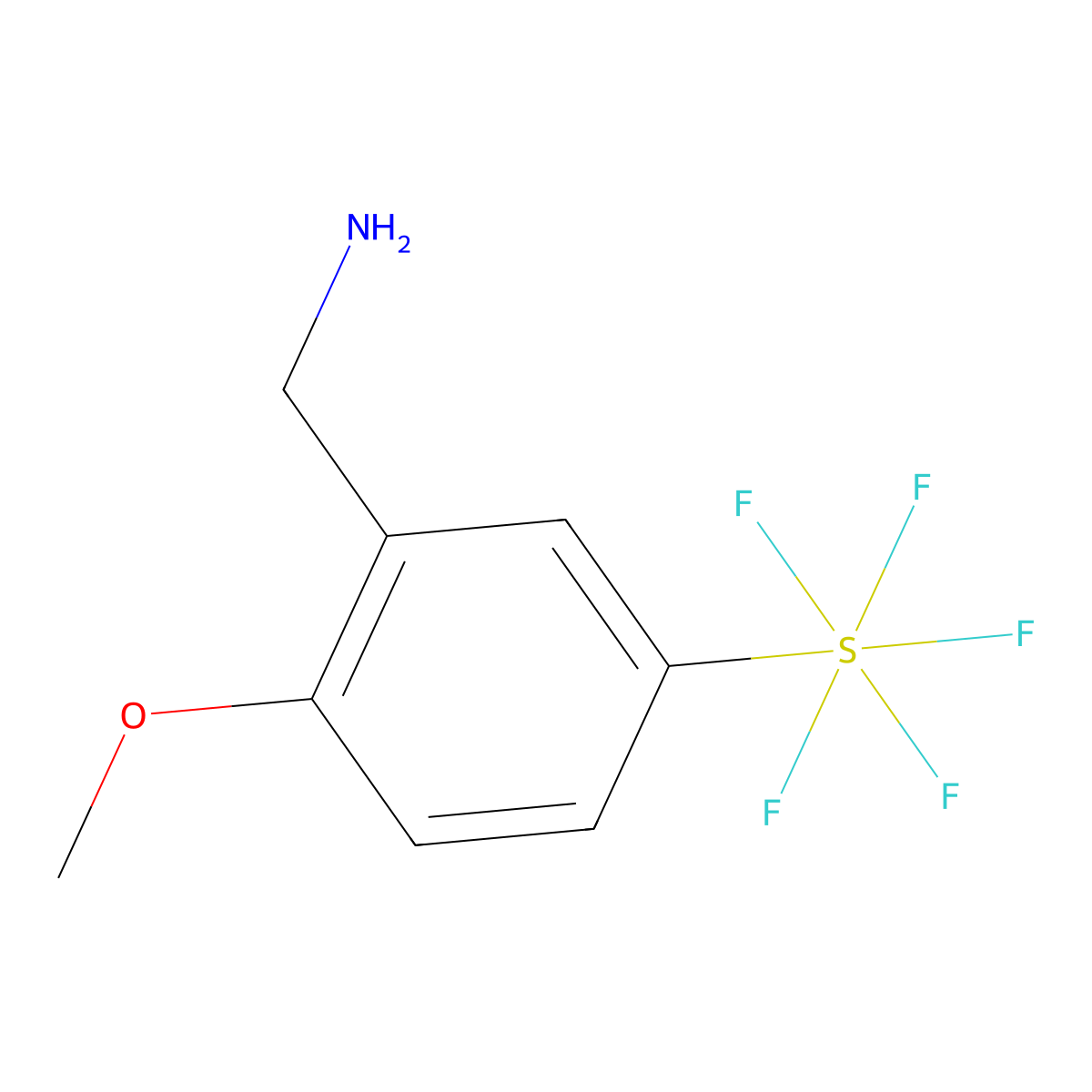 2-Methoxy-5-(pentafluorosulfur)benzylamine molecular structure, CAS 1211516-76-5