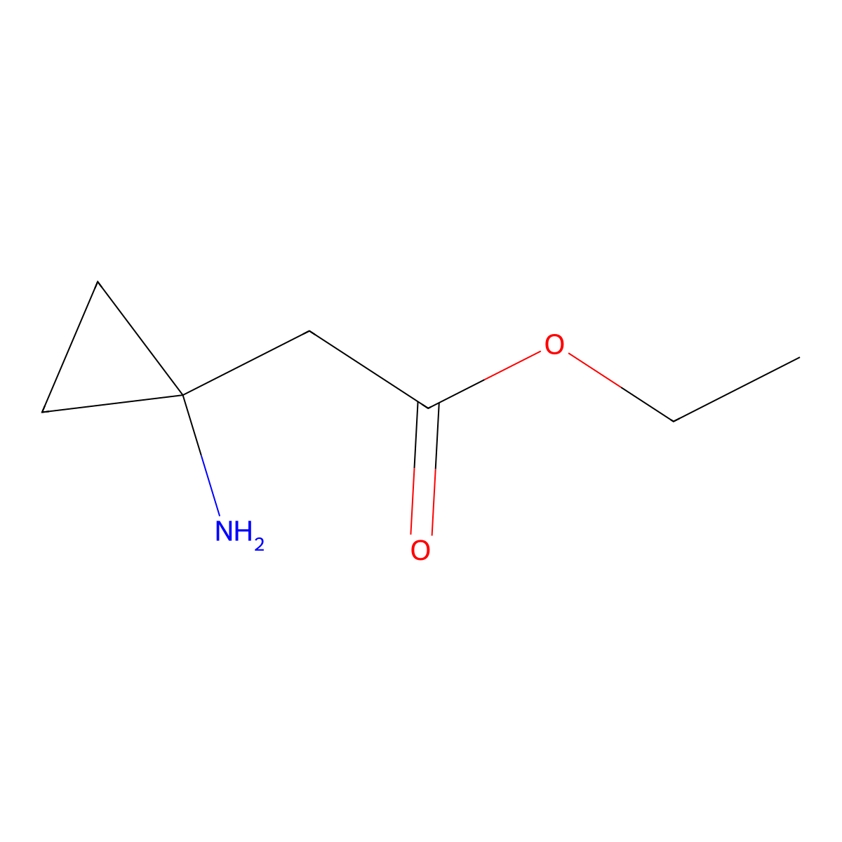 Ethyl 2-(1-aminocyclopropyl)acetate molecular structure, CAS 1211516-88-9