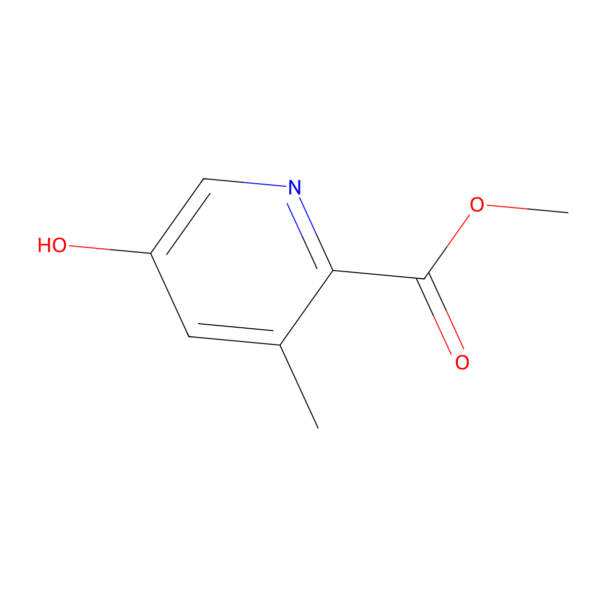 Methyl 5-hydroxy-3-methylpicolinate molecular structure, CAS 1211516-93-6