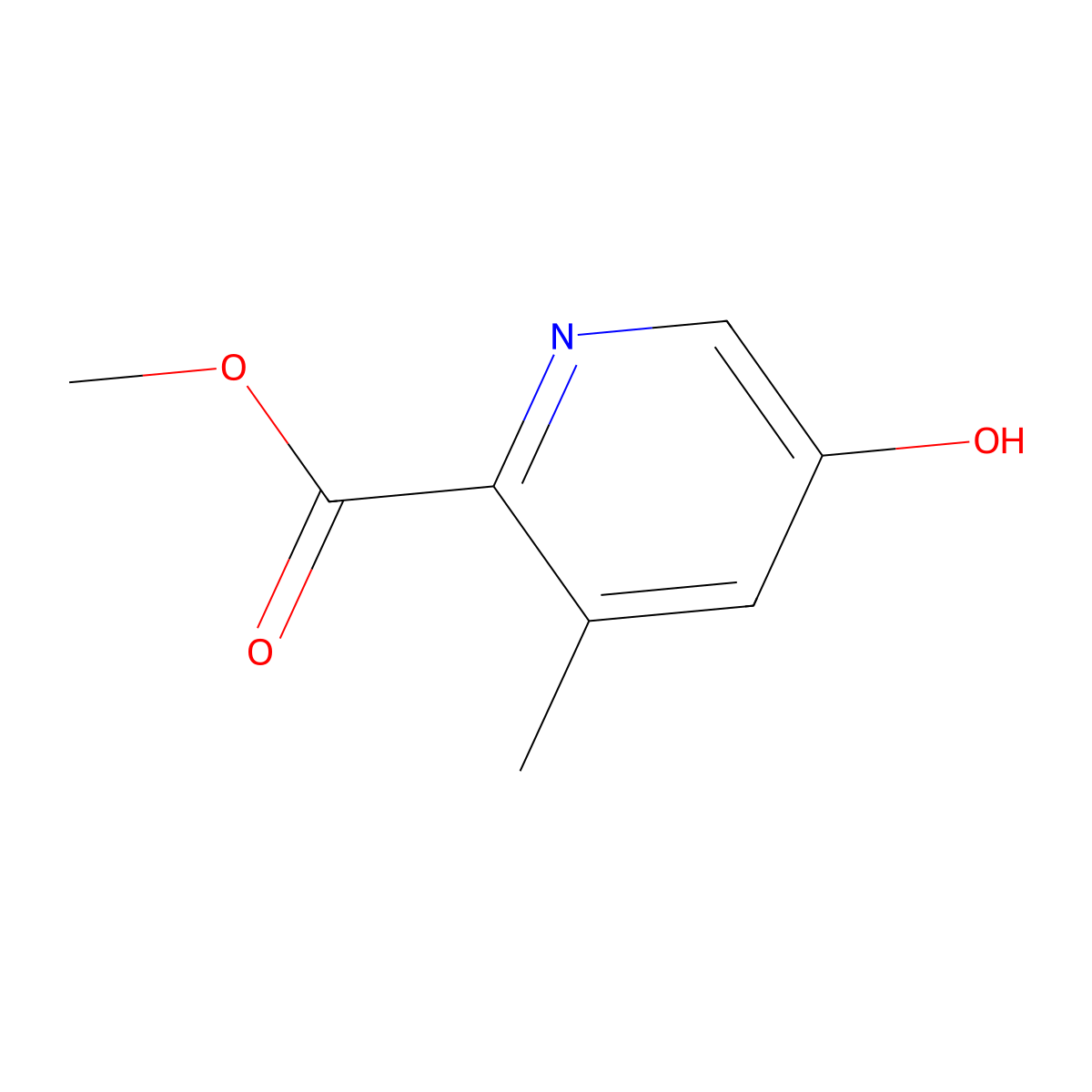 Methyl 5-hydroxy-3-methylpicolinate molecular structure, CAS 1211516-93-6