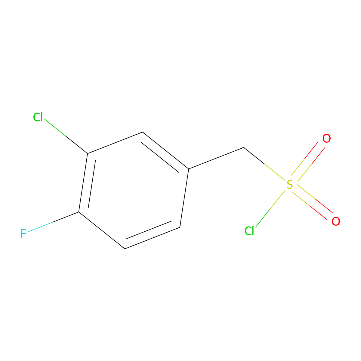 (3-Chloro-4-fluorophenyl)methanesulfonyl chloride molecular structure, CAS 1211516-98-1