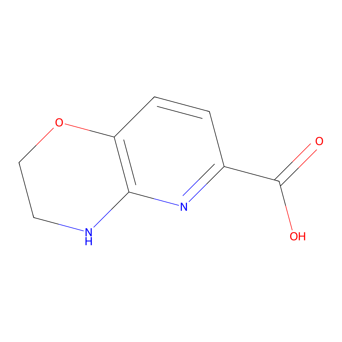 2H,3H,4H-pyrido[3,2-b][1,4]oxazine-6-carboxylic acid molecular structure, CAS 1211517-11-1