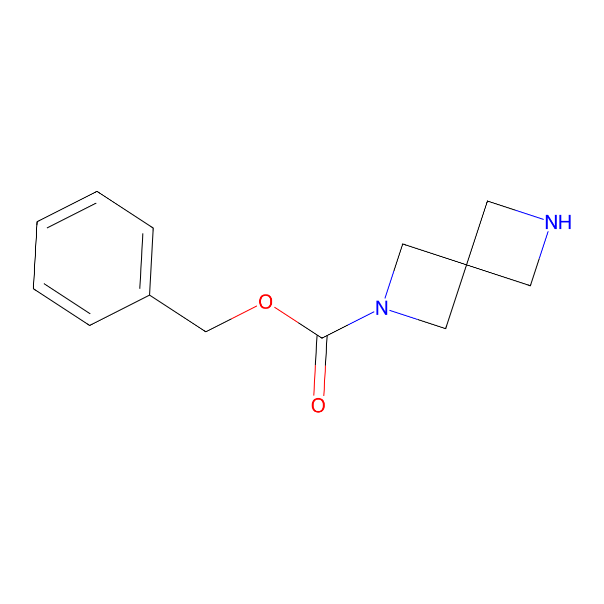 Benzyl 2,6-diazaspiro[3.3]heptane-2-carboxylate molecular structure, CAS 1211517-23-5