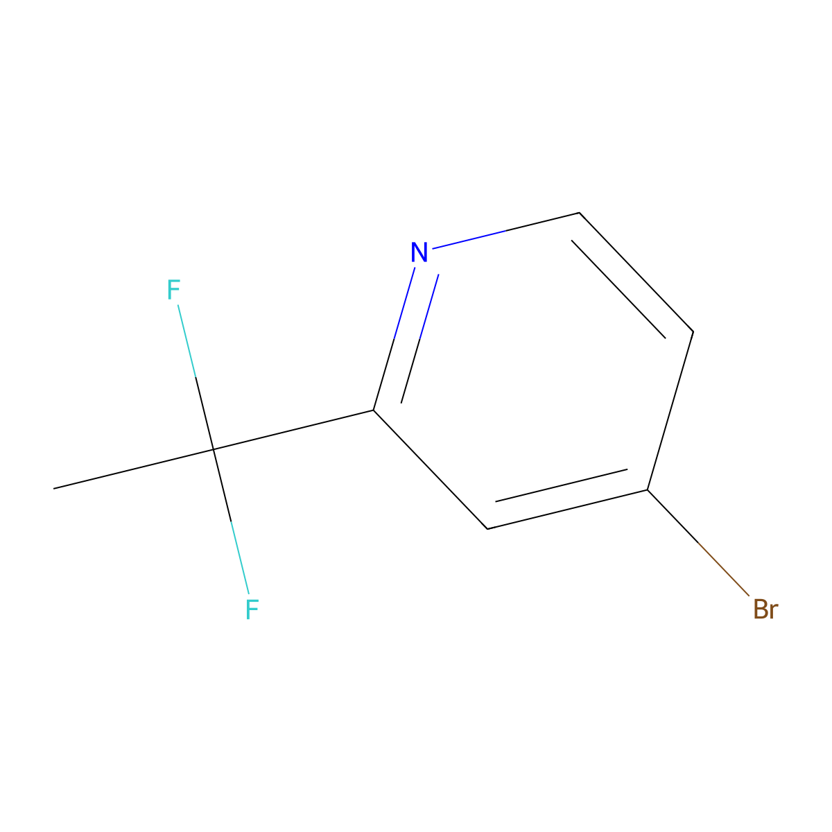 4-Bromo-2-(1,1-difluoroethyl)pyridine molecular structure, CAS 1211517-67-7