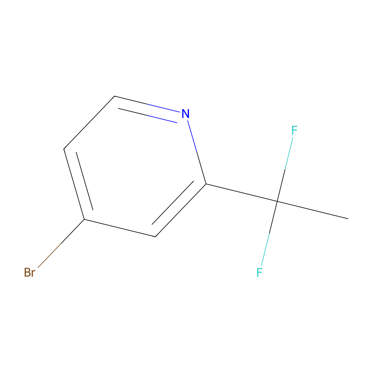 4-Bromo-2-(1,1-difluoroethyl)pyridine molecular structure, CAS 1211517-67-7