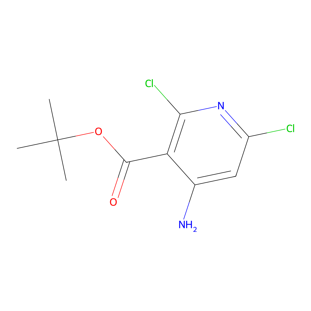 Tert-butyl 4-amino-2,6-dichloropyridine-3-carboxylate molecular structure, CAS 1211517-70-2