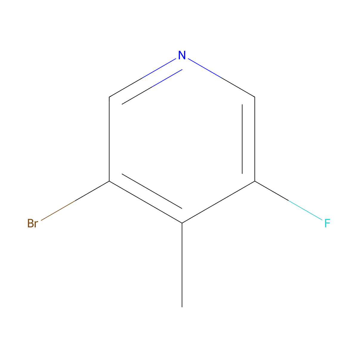 3-Bromo-5-fluoro-4-methylpyridine molecular structure, CAS 1211517-76-8