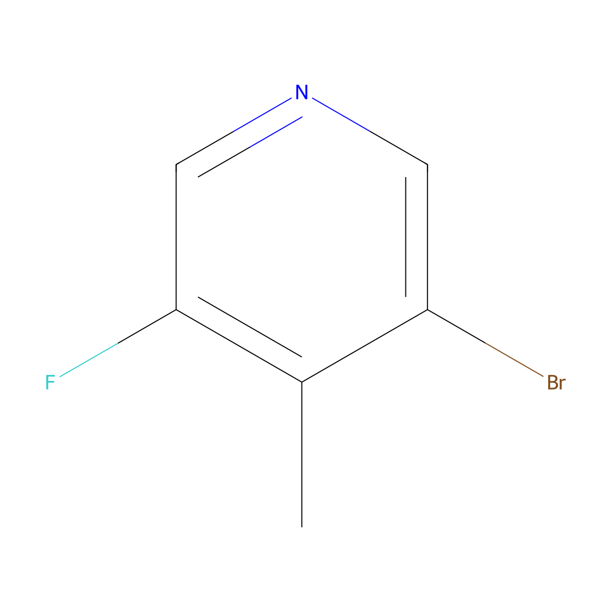 3-Bromo-5-fluoro-4-methylpyridine molecular structure, CAS 1211517-76-8
