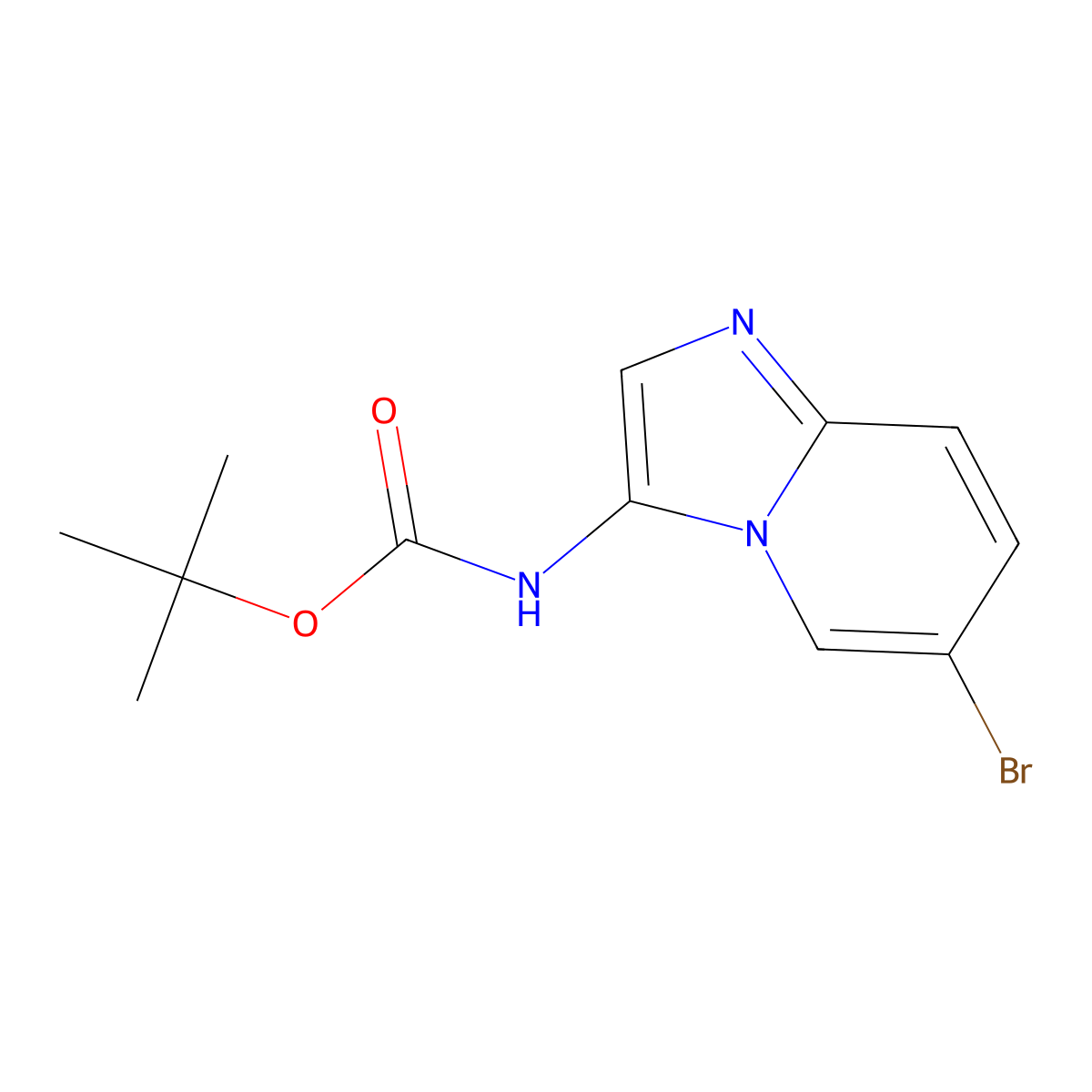 tert-Butyl (6-bromoimidazo[1,2-a]pyridin-3-yl)carbamate molecular structure, CAS 1211517-82-6