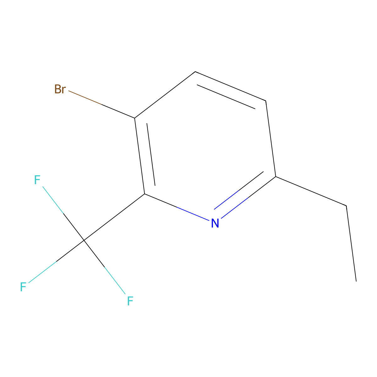 3-Bromo-6-ethyl-2-(trifluoromethyl)pyridine molecular structure, CAS 1211517-92-8