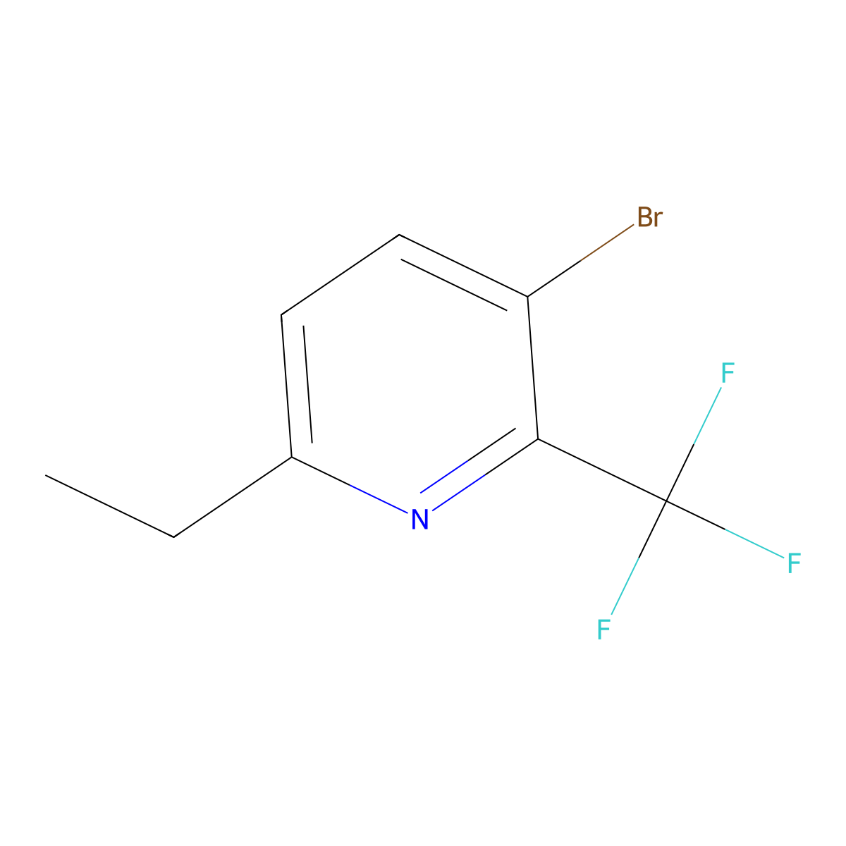 3-Bromo-6-ethyl-2-(trifluoromethyl)pyridine molecular structure, CAS 1211517-92-8