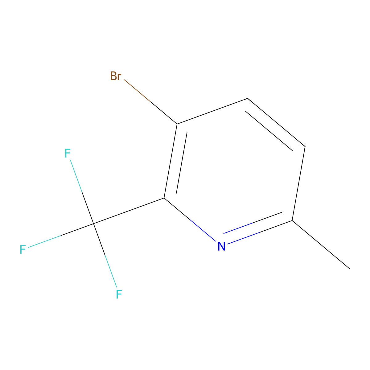 3-Bromo-6-methyl-2-(trifluoromethyl)pyridine molecular structure, CAS 1211517-98-4