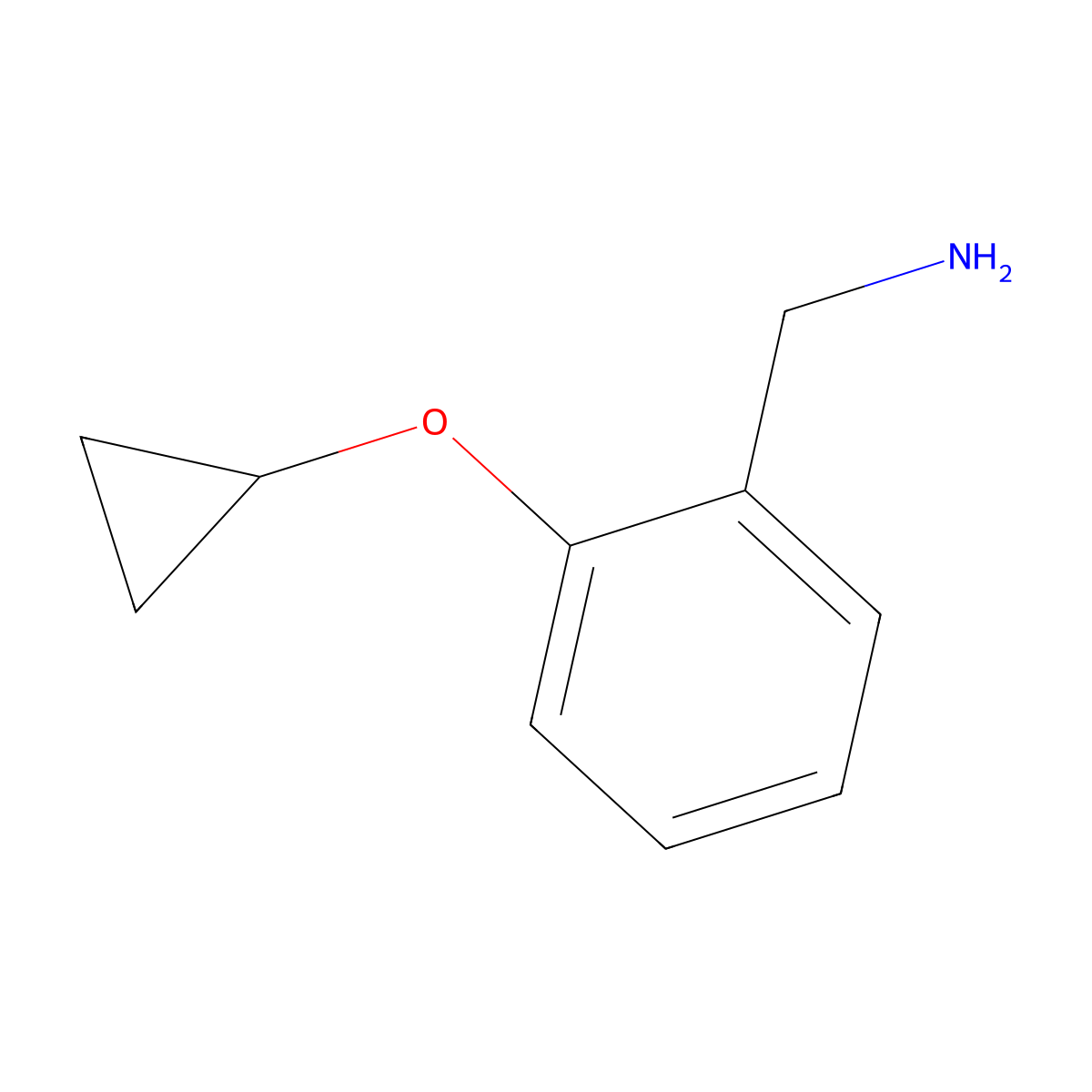 (2-Cyclopropoxyphenyl)methanamine molecular structure, CAS 1211518-04-5