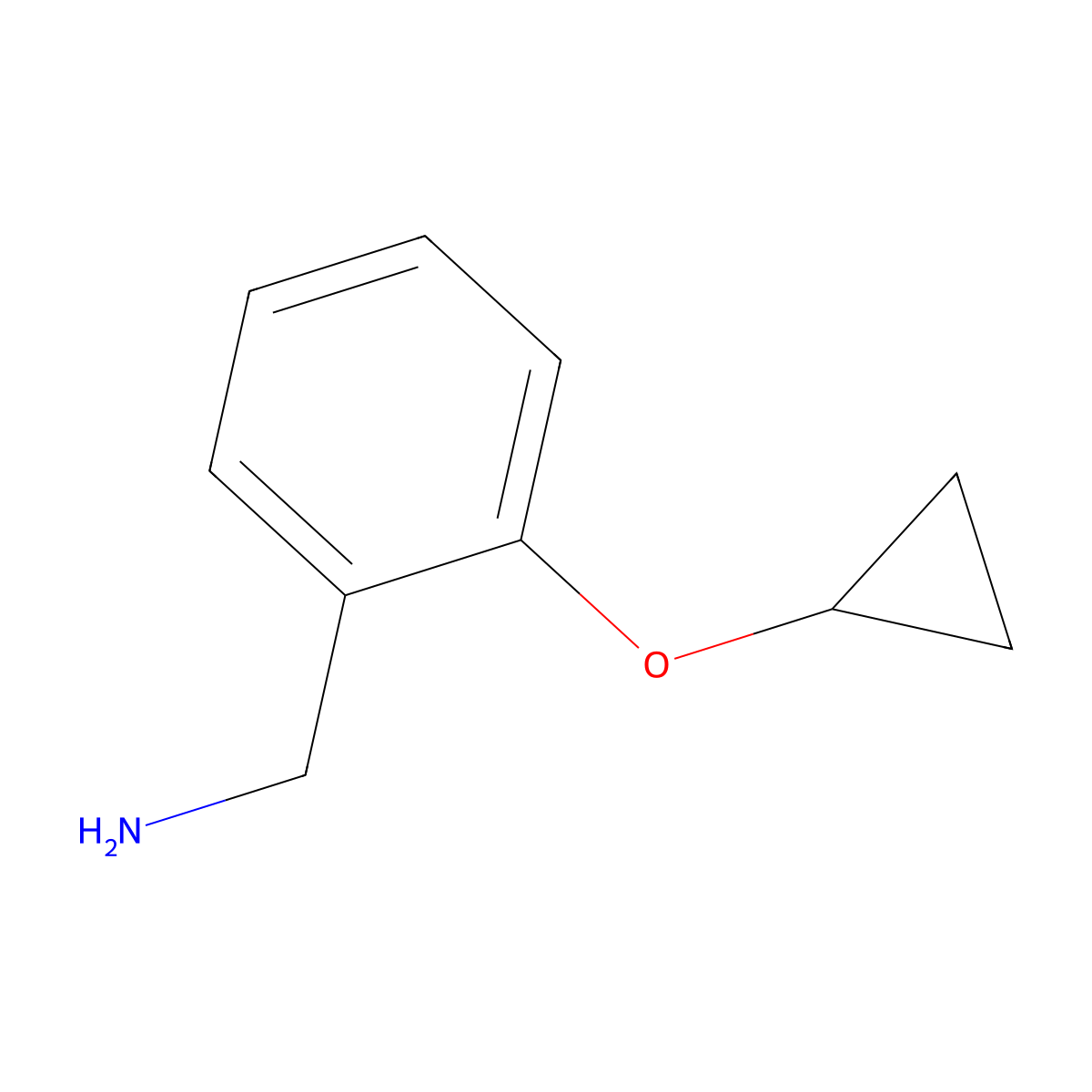(2-Cyclopropoxyphenyl)methanamine molecular structure, CAS 1211518-04-5