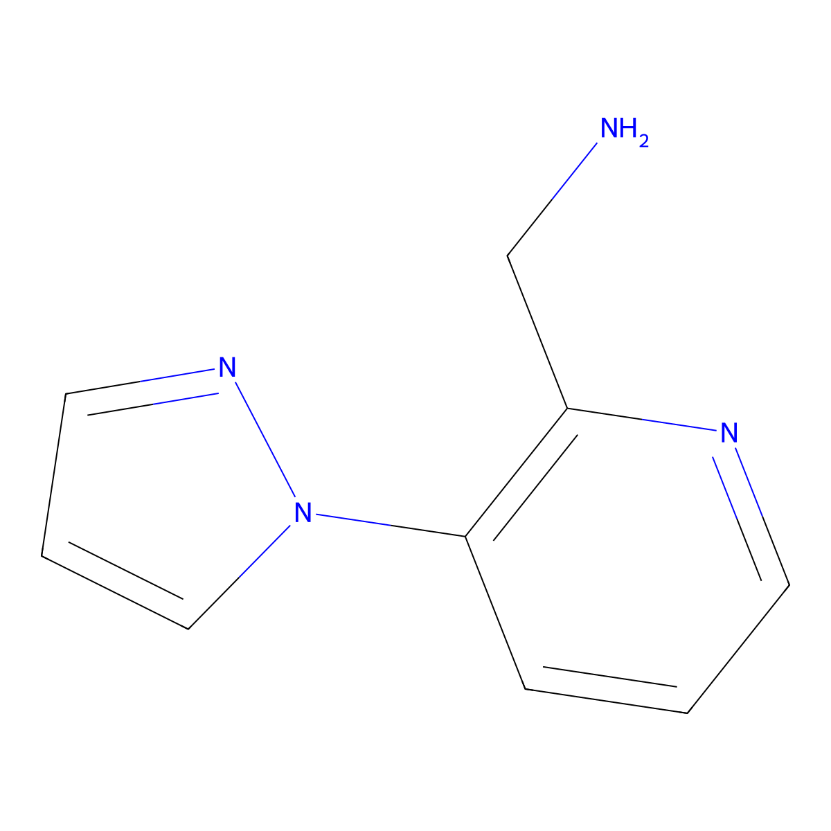 [3-(1H-pyrazol-1-yl)pyridin-2-yl]methanamine molecular structure, CAS 1211518-08-9