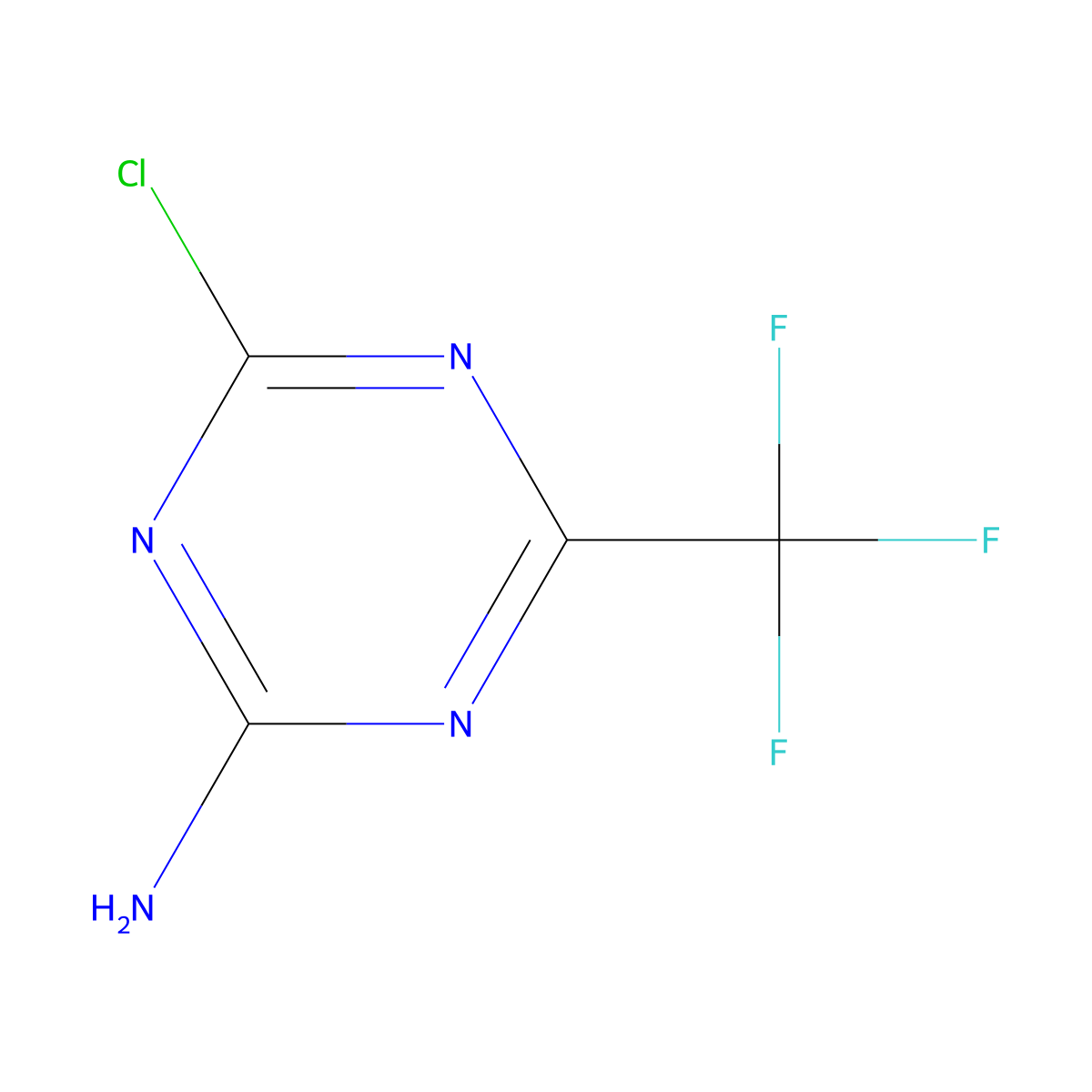 4-Chloro-6-(trifluoromethyl)-1,3,5-triazin-2-amine molecular structure, CAS 1211518-11-4