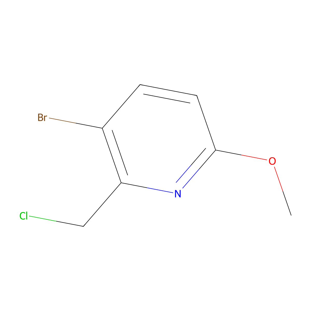 3-Bromo-2-(chloromethyl)-6-methoxypyridine molecular structure, CAS 1211518-25-0