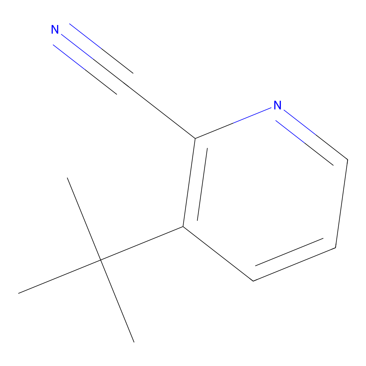 3-Tert-butylpyridine-2-carbonitrile molecular structure, CAS 1211518-46-5