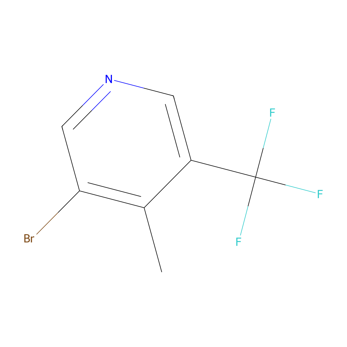 3-Bromo-4-methyl-5-(trifluoromethyl)pyridine molecular structure, CAS 1211518-50-1