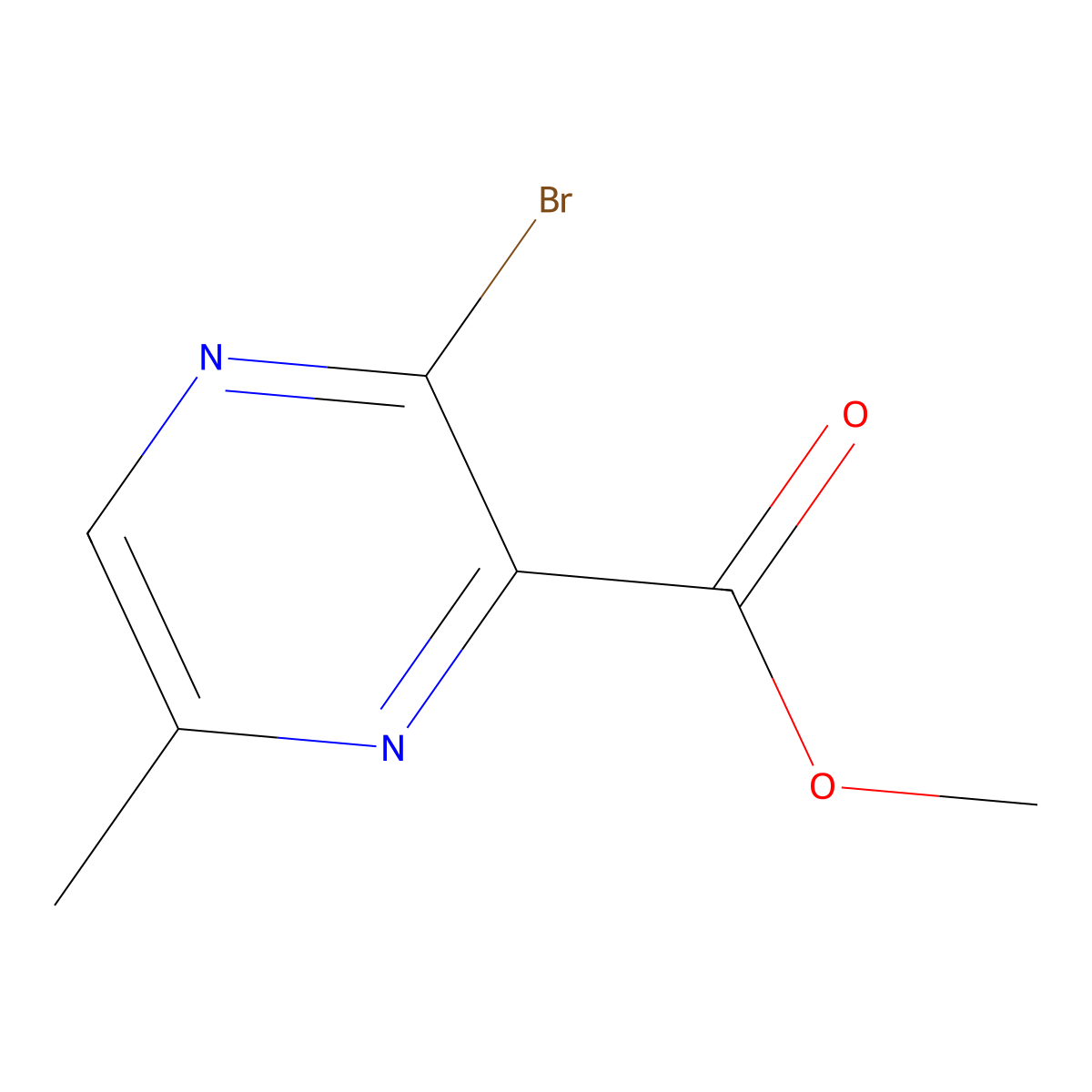 Methyl 3-bromo-6-methylpyrazine-2-carboxylate molecular structure, CAS 1211518-61-4
