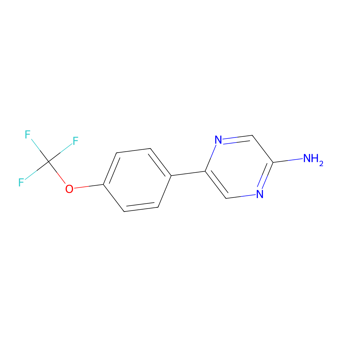 5-(4-(Trifluoromethoxy)phenyl)pyrazin-2-amine molecular structure, CAS 1211518-77-2